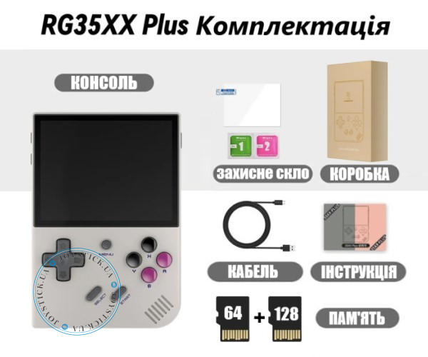 Portable Retro Gaming Console - Anbernic RG35XX Plus - H700 quad core WIFI 64GB + 128GB Memory 5000 Games 3300mAh Color Gray
